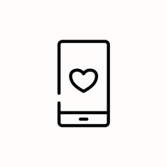 Love mobile app icon. Love and affection icon. Outline style icon. Vector