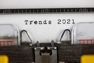 Trends 2021 written on an old typewriter