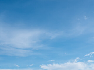 Blue sky with soft white clouds for text background.