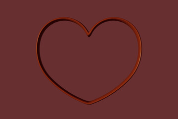 heart frame 3D representation. valentines day. love concept. space to write