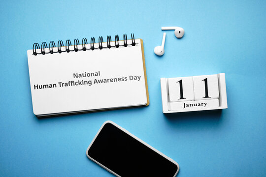 National Human Trafficking Awareness Day In Winter Month Calendar January