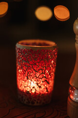 candle in glass
