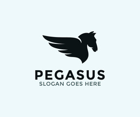 Horse Pegasus Logo template.
Vector horse logo design.