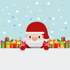 santa claus with gift box background