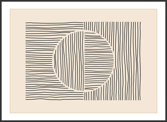Trendy abstract creative minimalist artistic hand drawn composition