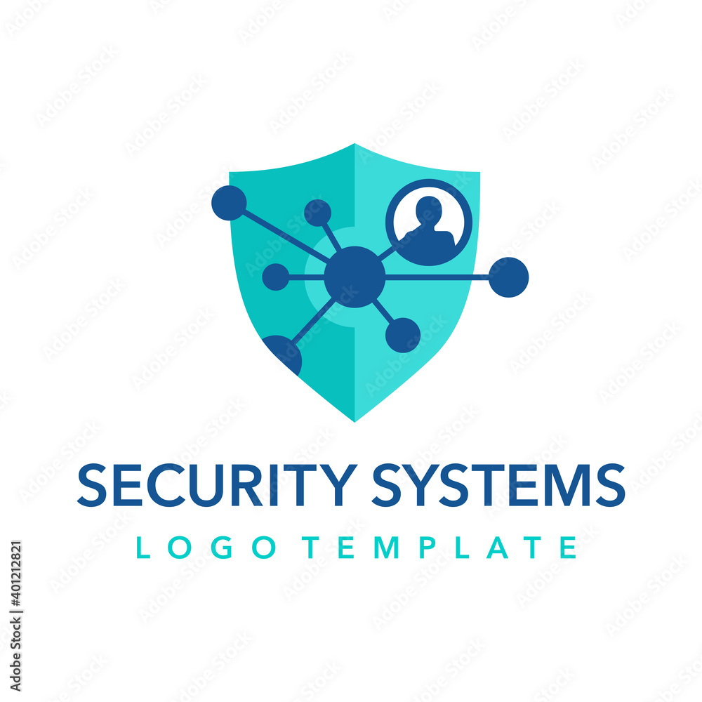 Poster Security systems - shield with connectied points