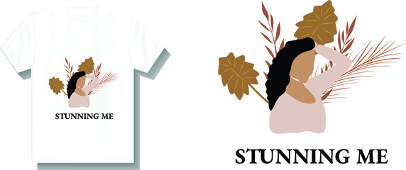 Fototapeta premium women stylish and trendy design t shirt , typography, ready for print, vector illustration. Global swatches.