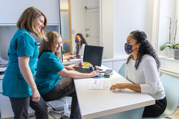 receptionist in a dental clinic