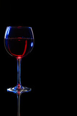 Wine glass isolated on black background