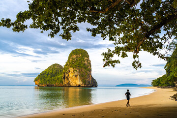 Beautiful morning at Pranang Cave Beach, Railay, Krabi, Thailand