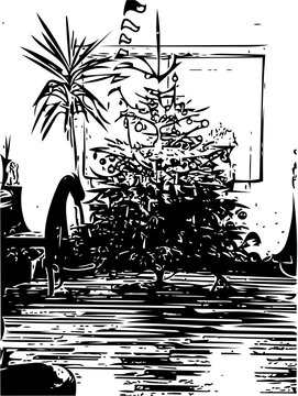 Weihnachtsbaum schwarz wei&szlig; 