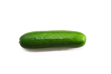 natural green fruits cucumbers on  white background