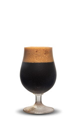 Beer, glass of cold beer with white background, selective focus.