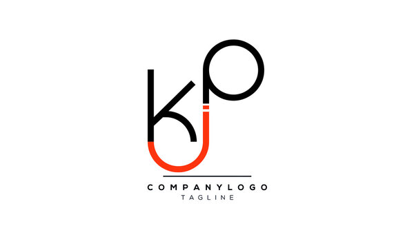 Abstract Letter Initial KJP Vector Logo Design Template