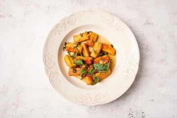 Potato gnocchi with brown butter and sage