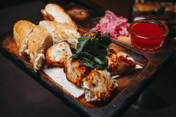 grilled meat on the board