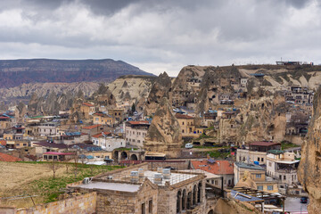 Fototapeta na wymiar View of Goreme town in Cappadocia, Central Anatolia,Turkey