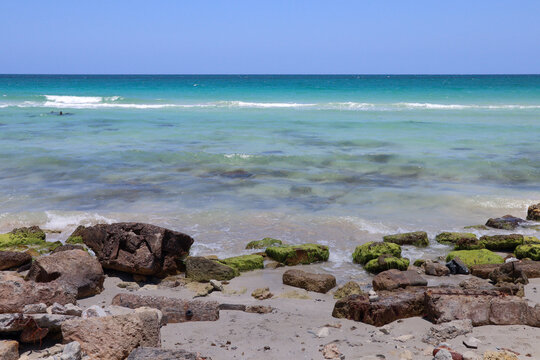 Beach and rocks on the island