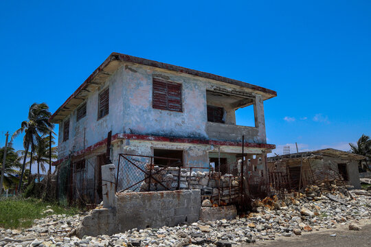 Abandoned house on the beach