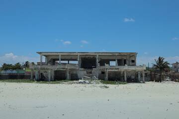 Abandoned house on the beach