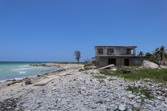 Abandoned house on the beach