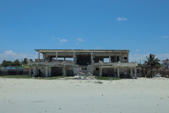 Abandoned house on the beach