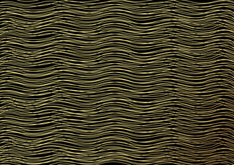 Gold luxurious line pattern with hand drawn lines. Golden wavy striped, Abstract background, vector illustration
