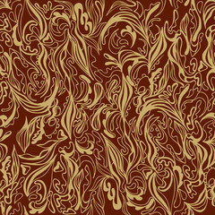 golden seamless pattern on red background for festive decoration