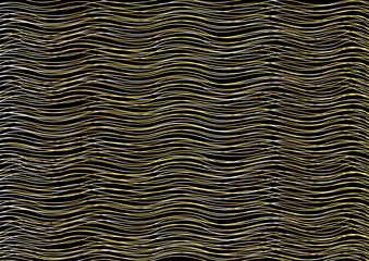 Gold luxurious line pattern with hand drawn lines. Golden wavy striped, Abstract background, vector illustration