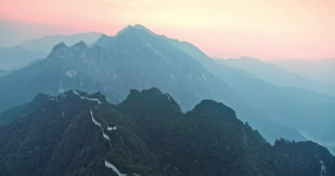 Aerial View of Great Wall of China