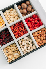 Collection of different varieties of nuts