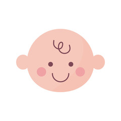 Obraz na płótnie Canvas cute happy baby head flat style icon