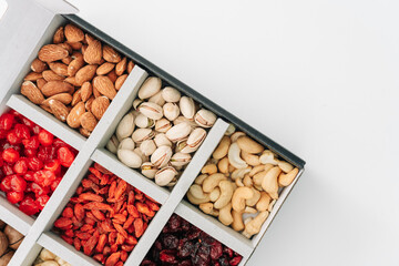 Collection of different varieties of nuts