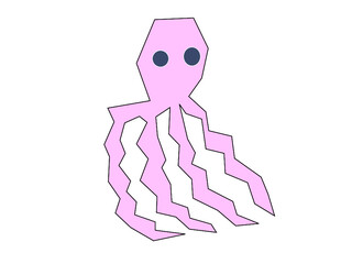 illustration of a pink octopus