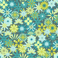 Seamless pattern all graphic flowers