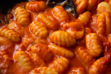 Gnocchi alla Sorrentina, tipico piatto della cucina Campana, Cibo Italiano