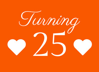 25th birthday card wishes illustration.