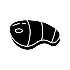 delicious meat steak silhouette style icon