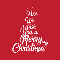 Merry Christmas red hand lettering inscription to winter holiday design. Creative typography for Holiday Greeting Gift Poster. Calligraphy Font style Banner – Vector Illustrator