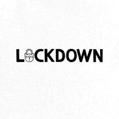 Fototapeta na wymiar Black Lockdown lettering on white background with texture