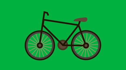 Fototapeta premium Bicycle icon isolated on green background illustration.