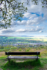 bench on top of Ilkley Moor
