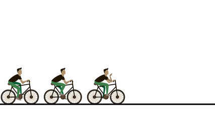 Obraz premium White background with cycling race illustration.