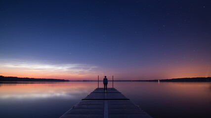 Sunset over lake