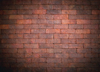 Brick wall with red brick and old grunge wall texture background of old vintage style.