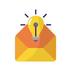 envelope with bulb flat style icon