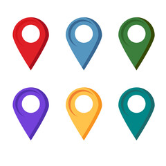 Vector colorful set of map pointers