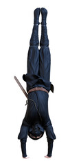 3D Rendering Cartoon Ninja Boy on White © photosvac