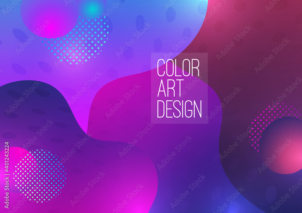 Poster abstract modern graphic element. dynamic colored shapes and waves. banner with flowing liquid shapes