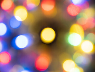 Fototapeta premium Abstract round colorful Christmas lights